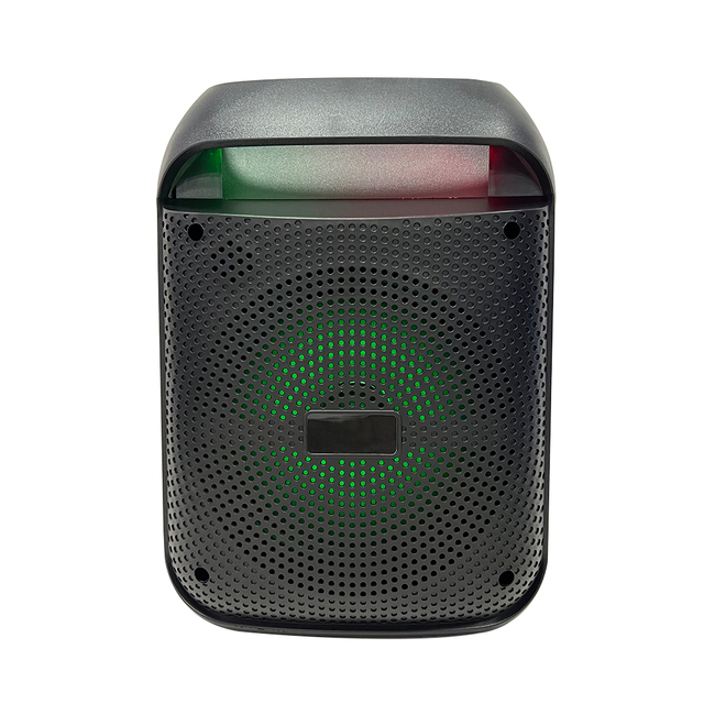 LED RGB Lights Music Player Video USB/TF/RCA/AUX/XLR Wireless Mic Remote Control 8" Portable Party Sound Speaker Plastic 20W