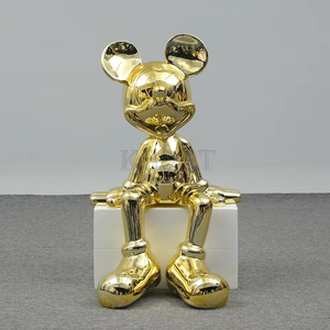 Cartone animato creativo viscerato Mickey Minnie statua di Mickey Minnie cartone animato Mickey seduto su una sedia - Product Image 1