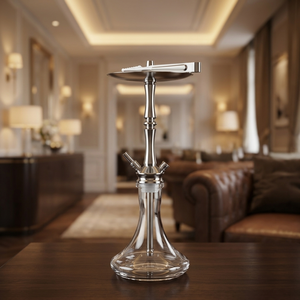 Chicha Narguile Personnalisable Bodyguard Plus, Usinée CNC en Acier Inoxydable SS304, Finition Satinée Brossée, Base Scellée en Verre Borosilicate Robuste - Product Image 2