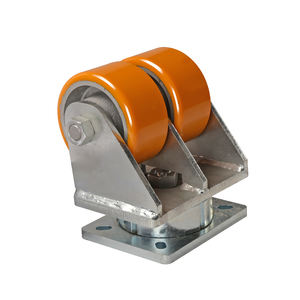2025 NEU Herstellung Super Heavy Duty Dual <span class=keywords><strong>Caster</strong></span> Wheel 6 Zoll PU Gelb Industrie rolle 3000kg Tragfähigkeit OEM unterstützt - Product Image 5