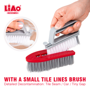<span class=keywords><strong>Brosse</strong></span> à récurer robuste LIAO 2 en 1 avec petite <span class=keywords><strong>brosse</strong></span> intégrée pour carrelage ou coulis - Product Image 4