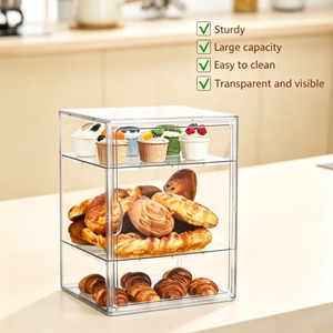 Caja de Almacenamiento de Pan Ajustable Transparente a Prueba de Polvo para el Hogar, Caja de Pastelería Acrílica de Varias Capas - Product Image 4