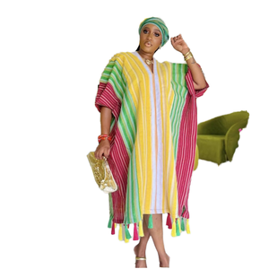Robe Longue Maxi pour <span class=keywords><strong>Femme</strong></span>, Abayas Musulmanes <span class=keywords><strong>Boubou</strong></span> Dashiki, Robe de Soirée Kaftan de Dubaï en Soie Polyester, Tenue Africaine - Product Image 4