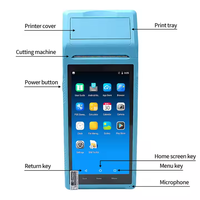 PDA Android Portátil Q2i con Cámara de 2MP, Bluetooth, USB para Escanear Códigos QR, Impresora Térmica Integrada de 58 mm