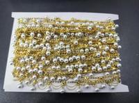 Accessoires de mariage de 2 cm de largeur pour la décoration de chapeaux, chaussures, vêtements, matériaux de couture, dentelle perlée, chaîne de strass