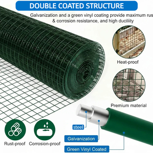 Rete Metallica Rivestita in PVC 25x25mm, Malla Soldada PVC Verde 1 Pollice - Product Image 3