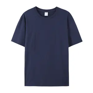 YKH 200GSM 100% कॉटन फ्रेंच कफ टी-शर्ट कस्टम लोगो के साथ उच्च गुणवत्ता पुरुषों की शर्ट बच्चों लड़कों के लिए ओवरसाइज़ प्लेन शर्ट्स