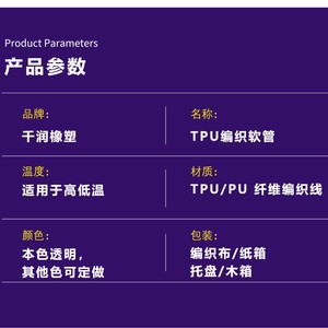 Qianrun Rubber Plastic Tpu Braided Hose Food Grade High Pressure Water Oil Transport Anti Torsion - Product Image 1