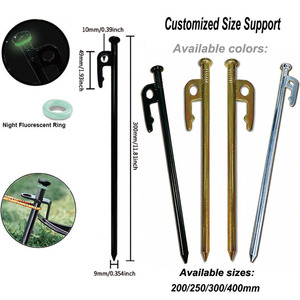 Estacas de Acero Resistentes <span class=keywords><strong>para</strong></span> Exteriores, Estacas de Metal Negras <span class=keywords><strong>para</strong></span> Tiendas de Campaña, Lonas y Toldos, Irrompibles e Inflexibles - Product Image 5