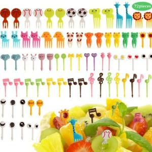 Tenedores de Fruta con Forma de Animales de Dibujos Animados, Desechables, Ecológicos, de Grado Alimenticio, Palillos Bento, Mini Palillos de Dientes para Niños, Lonchera Infantil - Product Image 2