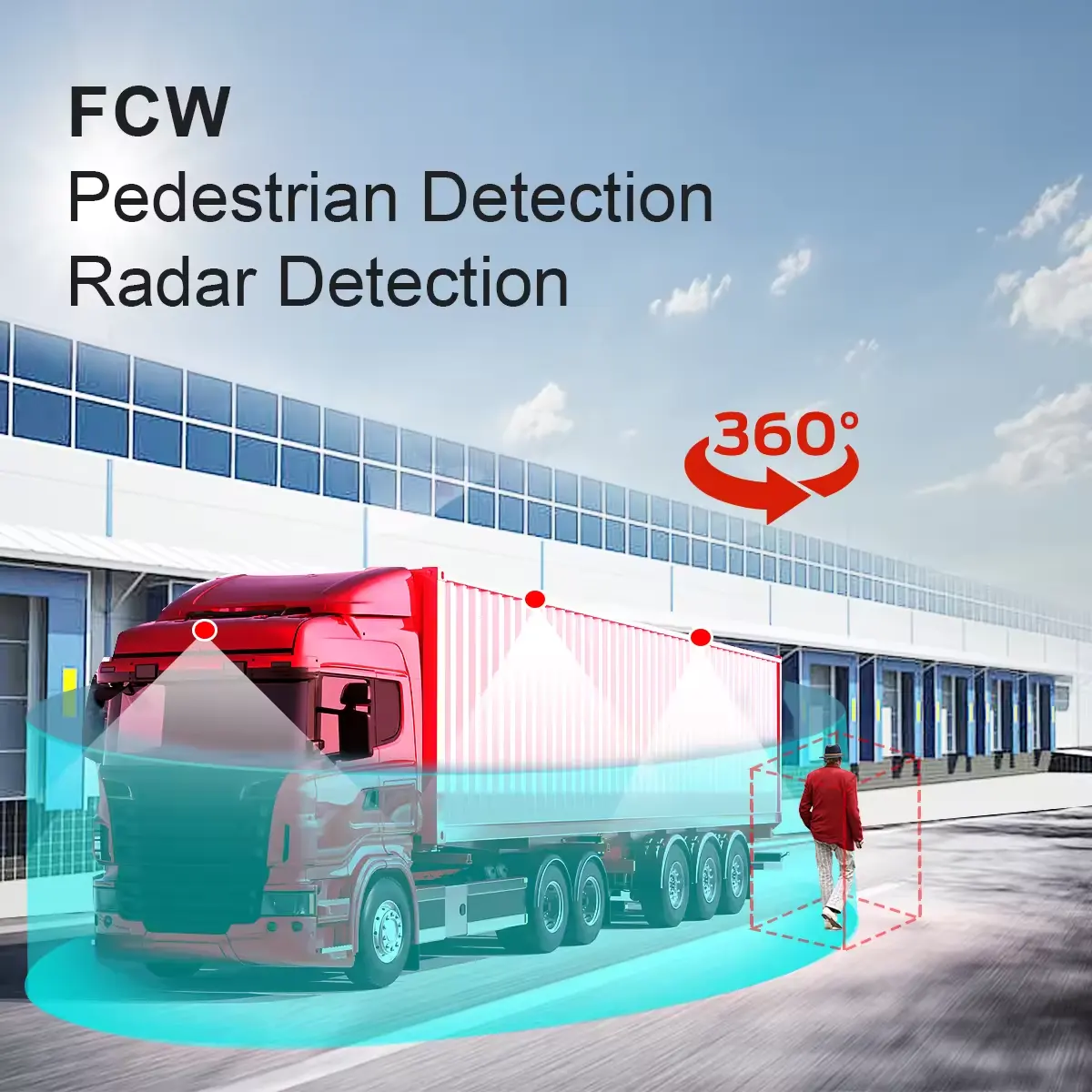 Profesional 3D HD Panorámica Vehículo Seguridad Dash Cam 360 Grados Fisheye Video Recorder Side Mounted Truck Forklift