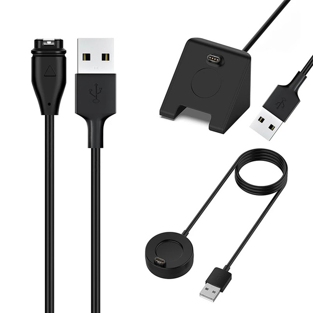 For Garmin Fenix 7 7S 7X 6 6X 6S 5 Instinct 2S Smart Watch Aluminum Alloy Charger Dock 1m USB Charging Cable