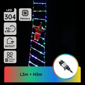 Decorazione natalizia a basso voltaggio, 6m, con scala, luci RGB, ideale per decorare interni ed esterni durante le festività. - Product Image 1