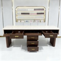 Fauteuil de pédicure de luxe, table de manucure en bois, poste de soin des ongles, ensemble table et chaise pour salon de spa, table de bar à ongles pour manucure