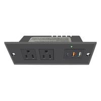 Hızlı Şarjlı Prizli Masaüstü Adaptörü, 2 ABD Prizi, 1 USB-C, 2 USB-A Girişi, 125V 12A, Masa Üstü Kullanım İçin Uygun