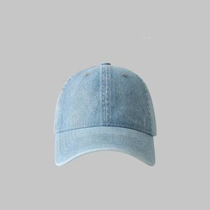 High Quality Breathable Waterproof 6-Panel Denim <strong>Light</strong> Plate Cap Baseball Sun <strong>Hat</strong> with Metal Buckle for Unisex Adults Summer - Product Image 6