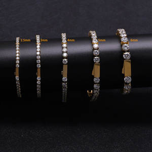 สร้อยข้อมือและกำไลแฟชั่นสแตนเลสสตีล 316L กันน้ำ ป้องกันการหมอง ชุบทอง 14K 18K สำหรับผู้หญิง - Product Image 2