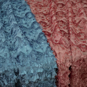 Nuovo arrivo ondulato frangia Chiffon tessuto Jacquard fiore taglio nappa tessuto per donna capelli camicia - Product Image 3