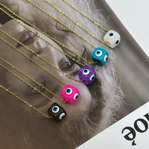 Gran oferta, collar con colgante de diamante con figura de dibujos animados personalizados, cadena de eslabones chapada en oro de 18K, collar de regalo bonito <span class=keywords><strong>para</strong></span> niñas - Product Image 3