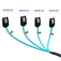 Cable SFF-8087 Mini SAS a 4 SATA 3.0 Rectos, 6Gbps, Cable de Datos Interno para Servidor, para Tarjeta RAID HBA, Conexión de 4 HDD/SSD SATA