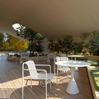 Juego de Mesa y Sillas de Comedor Modernas de Metal Impermeables para Exteriores, para Uso en Hoteles, Parques y Patios