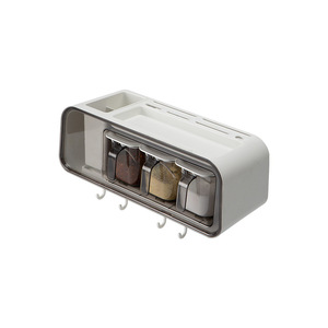 <b>Wall</b> <b>Mounted</b> Kitchen <b>Storage</b> Box Rectangle Multi Functional With Chopstick Holder Knife Rack And Spice Container For Home Use - Product Image 4