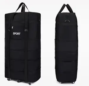 31英寸大容量旅行男士背包带滑轮旅行包可折叠空气托运包