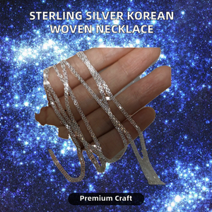 925 Sterling <b>Silver</b> Link Chain Woven Sparkling Korean Dongdaemun <b>Necklace</b> for Wedding Gift Fashion Light Luxury Cold Wind - Product Image 2