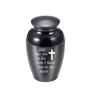 45x70 мм с гравировкой бог вам в руки пепла похороны крест небольшой урны кремации немнущаяся ткань памятники урны для домашних животных человека - Product Image 1