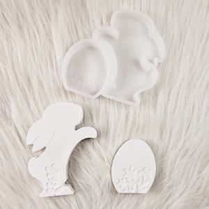 Handmade <b>Resin</b> Casting <b>Molds</b> <b>for</b> DIY Decorative Ornaments Ins Style <b>Silicone</b> Rabbit holding an egg ornament <b>Mold</b> X0523 - Product Image 6