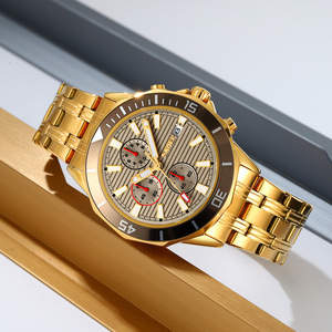 Reloj cronógrafo de lujo para hombre, reloj de pulsera deportivo de acero inoxidable, esfera taquimétrica con fecha, reloj resistente al agua hasta 30M - Product Image 1