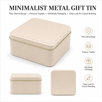 Boîte en étain carrée élégante avec design personnalisé, boîte cadeau haut de gamme pour les desserts de boulangerie, emballage cadeau pour les fêtes