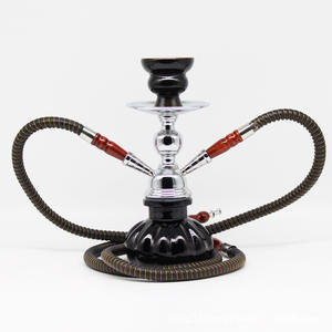 Cachimba de alta calidad, tamaño pequeño, tubos dobles, Egipto, clásico, Chicha, vidrio de humo, acero inoxidable, Shisha, cachimba para fumar - Product Image 3