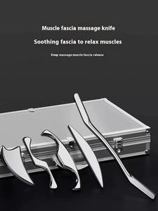 Juego de Cuchillos de Fascia Profesionales de Acero Inoxidable 304, Herramienta de Aplicación para Cuerpo, Rostro y Cuero Cabelludo, para Relajación, Masajeador de Cuello y Hombros - Product Image 3