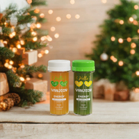 Étiquette autocollante pour bouteille de shots de gingembre 2oz, mini bouteilles de jus de citron et gingembre, boissons bio, impression sérigraphique, verre à tequila, vente en gros