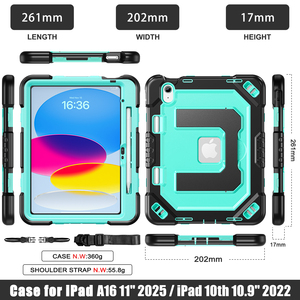 Étui de tablette robuste résistant aux chocs pour <span class=keywords><strong>iPad</strong></span> 11 2025 A16 Étui pour <span class=keywords><strong>iPad</strong></span> 10e génération 10,9 pouces avec protection antichoc - Product Image 6