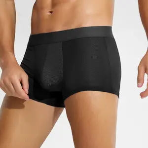 Antibiosis Ice Silk Underwear Men Summer Mesh Underwear For Men Sexy And Comfortable Square Shorts