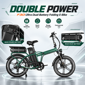 Vélo électrique pliable QMWHEEL F30 Ultra UK Warehouse, Bicicleta Electrica, 250W, 70Ah, double batterie, longue autonomie - Product Image 1