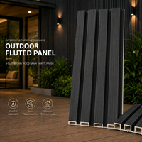 Panneau de grille extérieur noir graphite MORLENX à 4 fentes pour bardage mural, clôture, balcon et façade