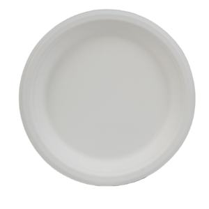 Plato Redondo Desechable de Bagazo de 7 Pulgadas al por Mayor, Vajilla Ecológica de Caña de Azúcar, Apto para Microondas, Resistente al Calor - Product Image 1