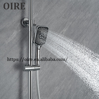 Robinet de douche apparent en laiton poli à 4 fonctions, pommeau de douche pluie chromé de 10 pouces, mitigeur de salle de bain à poignée unique