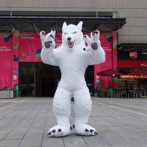Funtoys bơm hơi khổng lồ Sói lông động vật lễ hội Linh Vật Trang phục fursuit lông sang trọng Anime wolfman werewolf cosplay cho người lớn - Product Image 2