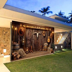 Fondo Decorativo Personalizable para Puerta de Garaje con Diseño de <span class=keywords><strong>Vaquero</strong></span> del Oeste, para Interiores y Exteriores, Decoración para Fiestas en Casa - Product Image 5