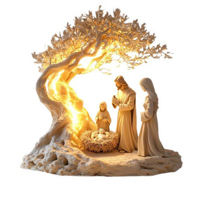 KOMI Figurine de la Sainte Famille de 7,9 pouces, Décoration de bureau, Arbre de Vie de la Nativité, Jésus Nouveau-né, Artisanat de table, Cadeau MC25090514 KOMI 7,9 pouces H - Product Image 6