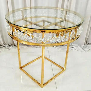 Usine Nouveau Moderne De Luxe Doré Table À Gâteau Ronde Table En Cristal De Mariage Banquet Table Décoration Scène De Fête Décoration - Product Image 3