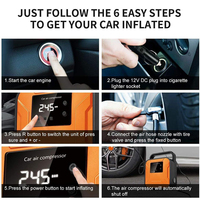 Compresseur d'air numérique portable 12V pour voiture, pompe à gonfler les pneus