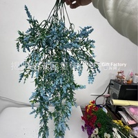 Dekorasi Bunga Lavender Plastik Buatan Tangan untuk Dinding, Keranjang Bunga, Rangkaian Tanaman Rambat untuk Ruang Tamu