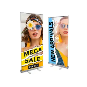 Banner pop-up promocional de alumínio ou PVC econômico para feiras comerciais, desenho personalizado, desenho gratuito, transparente e promocional