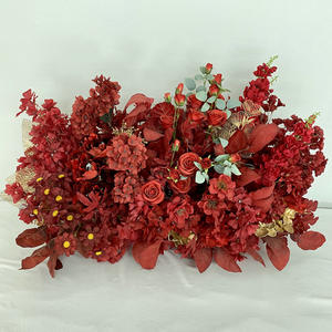 Flores Artificiales Simuladas Serie Roja, Peonías y Rosas, Decoración para Hoteles y Caminos, Flores de Plástico, Tema Rojo para Bodas - Product Image 2