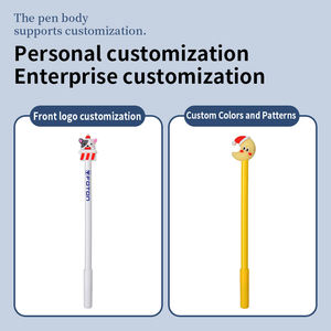 Caneta Gel de Escritório 0.5mm Largura de Escrita Plástica para Estudantes Escritório Kawaii Criativa Caneta Preta Apagável Líquida de Natal - Product Image 2